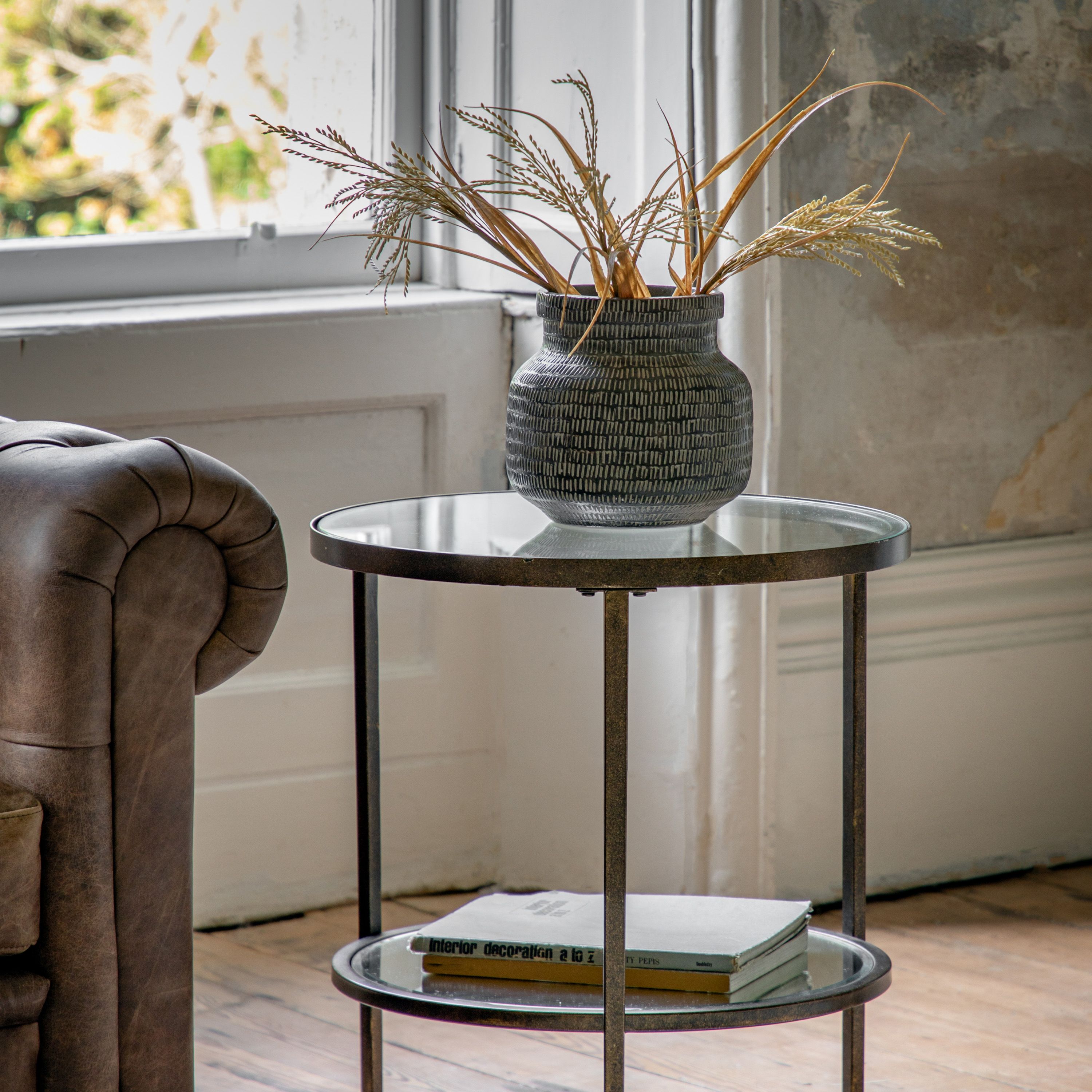 Benny Black Ceramic Vase Wide